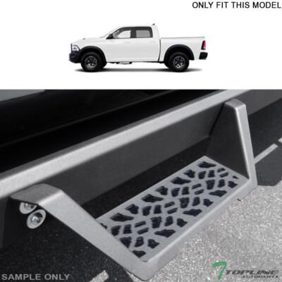 Topline For 2009-2018 Dodge Ram Crew Cab Modular Drop Step Nerf Bars - Matte Blk