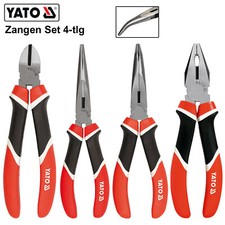 Zangen Kombizange Spitzzange Seitenschneider Flachrundzange Set 4-tlg Zangenset