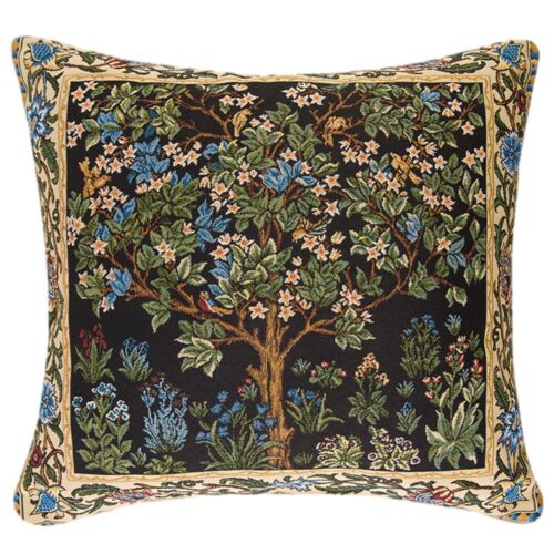 "Almohada de tapiz William Morris Tree of Life sofá sofá almohada duende 18""x18" - Imagen 1 de 10