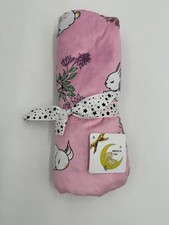 Minky Baby Girl Blanket 30"x40" Cotton Candy Pink Bunnies Flowers Cute And Soft