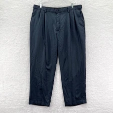 Haggar Clothing Dress Pants Mens 38x29 Blue Pleated Straight Leg Professional