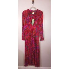 Farm Rio Boho Maxi Tropical Floral Vacation Hawaiin Women's Dress Size S NWT