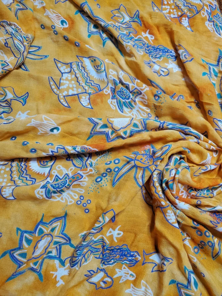 Estampa colorida do mar Sarong Pareo envoltório de praia multi desgaste rayon 44"×57" multicolor - Imagem 2 de 4