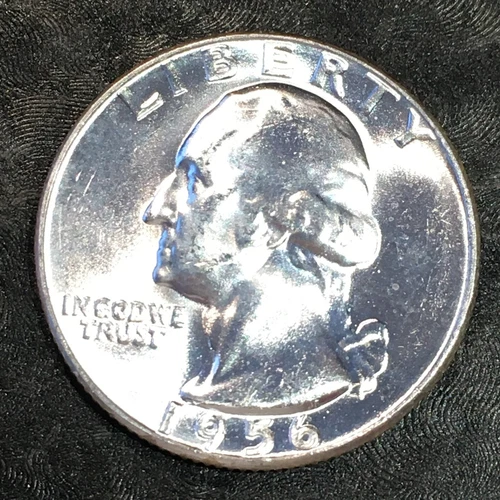1956 Silver Washington Quarter Original Uncirculated - High Quality Scans #P600