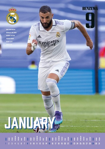 Real Madrid FC 2023 Calendar Month To View A3 Wall Calendar Official 