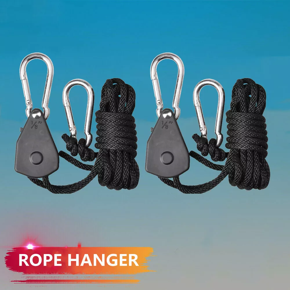 10 Pair Adjustable Heavy Duty Lifters Lighting Pulley Rope Ratchet Hanger  USA