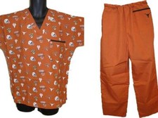 Texas Longhorns Mens Sizes S-M-L-XL-2XL Nurse/Doctor Medical Scrubs Pants/ Shirt