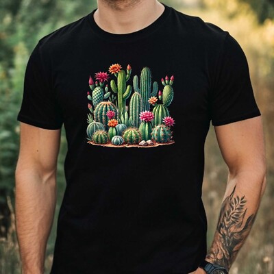 Herren T-Shirt Aquarell Kaktus Motiv Baumwolle Gre XS bis 5XL | eBay.de