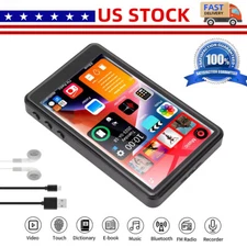 Support 256GB 4" Bluetooth LED MP3 MP4 Lossless Music Player FM Radio Recorder`