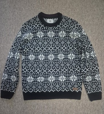 Pullover C&A Angelo litrico M Herren Schwarz Weiß Strickpullover Weihnachtspullo