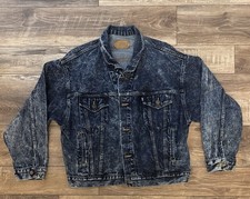Vintage Levis 75068-0227 Acid Wash Denim Trucker Jacket Men L Large Made in USA