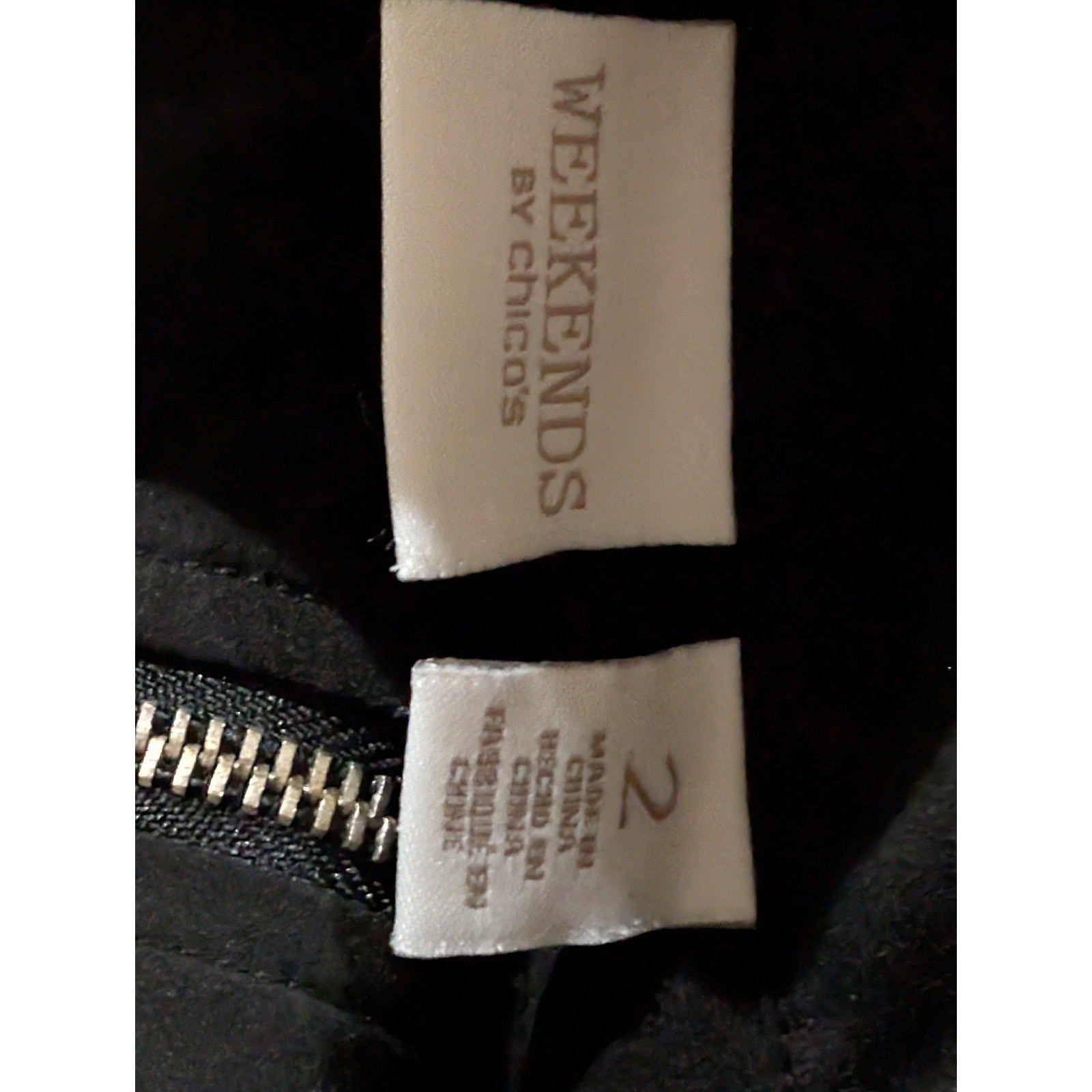 Chico's Weekends Jacket Size Medium Black Full Zi… - image 8