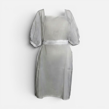 NA-KD Women's Dress Puff Sleeve Square Neck Tie Dress White, 38