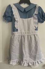 Alice in Wonderland Costume Dress And Apron  Size 8-9 Years 140 2 Pieces.