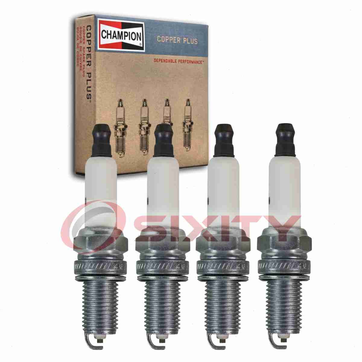 4 pc Champion Copper Plus 449 Spark Plugs for RA7YC 91320 5129 Ignition Wire dl