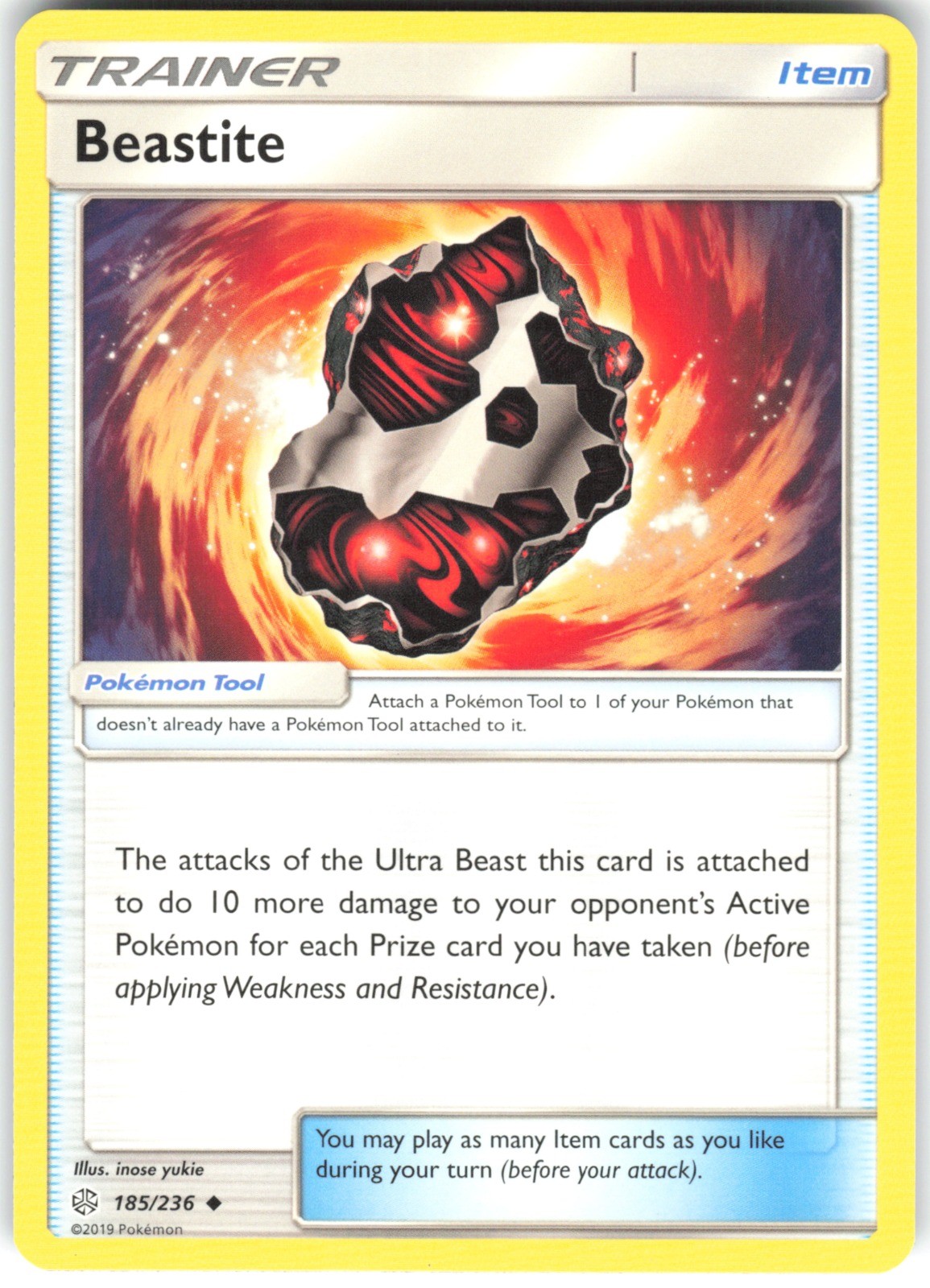 Beastite 185/236 SM - Cosmic Eclipse Uncommon Pokemon Card LP