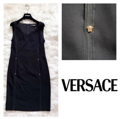NWT VERSACE Logo Sheath Dress with Medusa Embellishments IT 40 S Small $1200