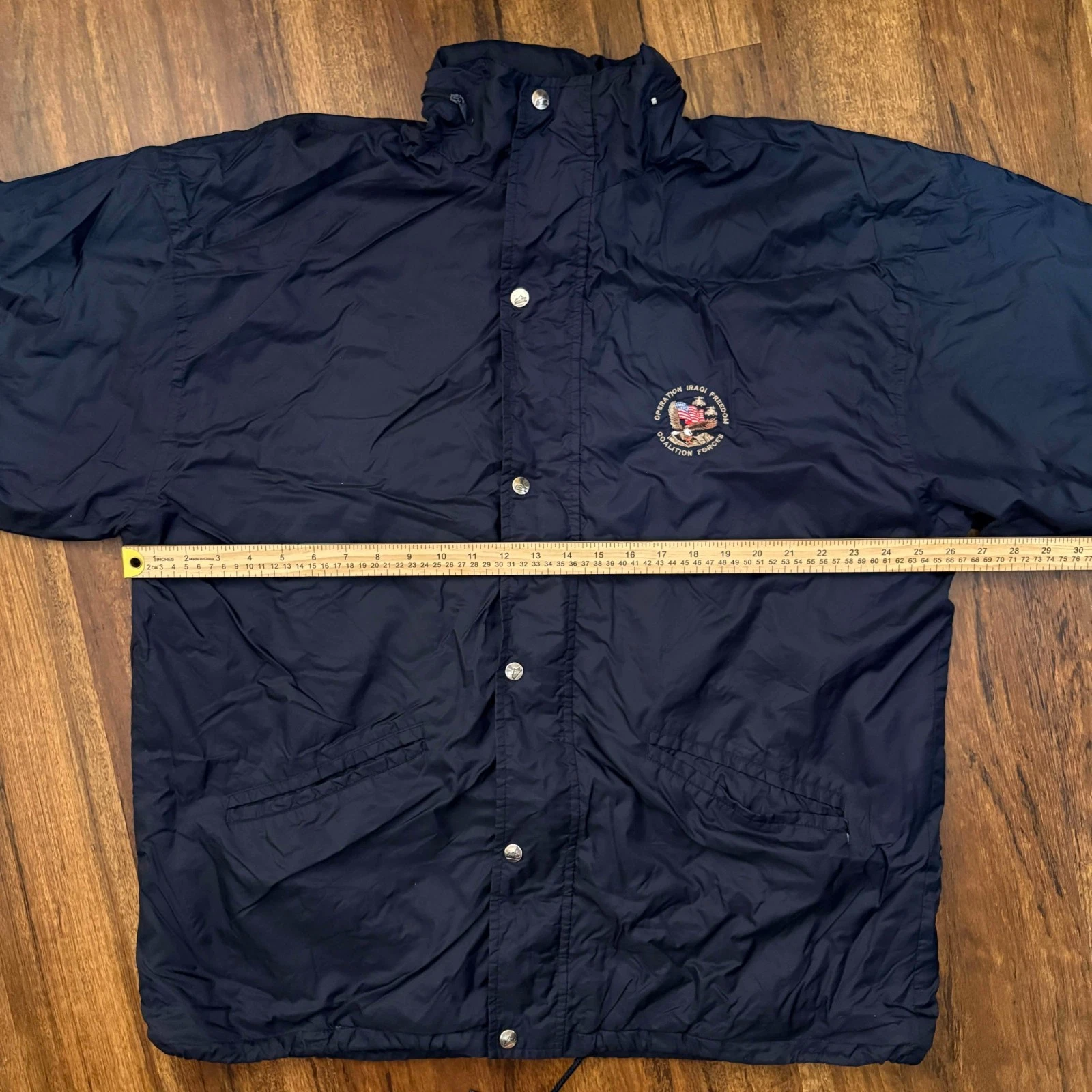 Scream Jackets Men XL Navy Blue Nylon Full Snap Coach Windbreaker Jacket Ocean - product detail image 4