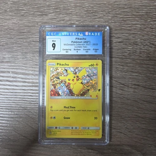 Pokemon Pikachu 25/25 McDonalds Collection 2021 Confetti Holo CGC 9 Mint Graded