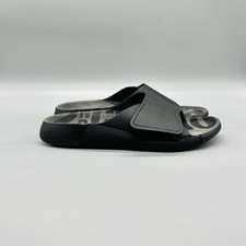 ECCO Sandals Women 7.5 Black Leather Cozmo Slide Hook & Loop Strap Comfort Shoes