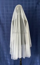 FINGERTIP LENGTH 2 TIER DROP VEIL. BRIDAL WEDDING ELEGANT CUT EDGE