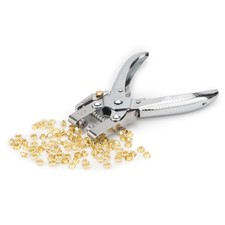 Eyelet Hole Punch Pliers with Extra 100 Pieces Rivets 20cm/7.8 Inch Easy Pres...