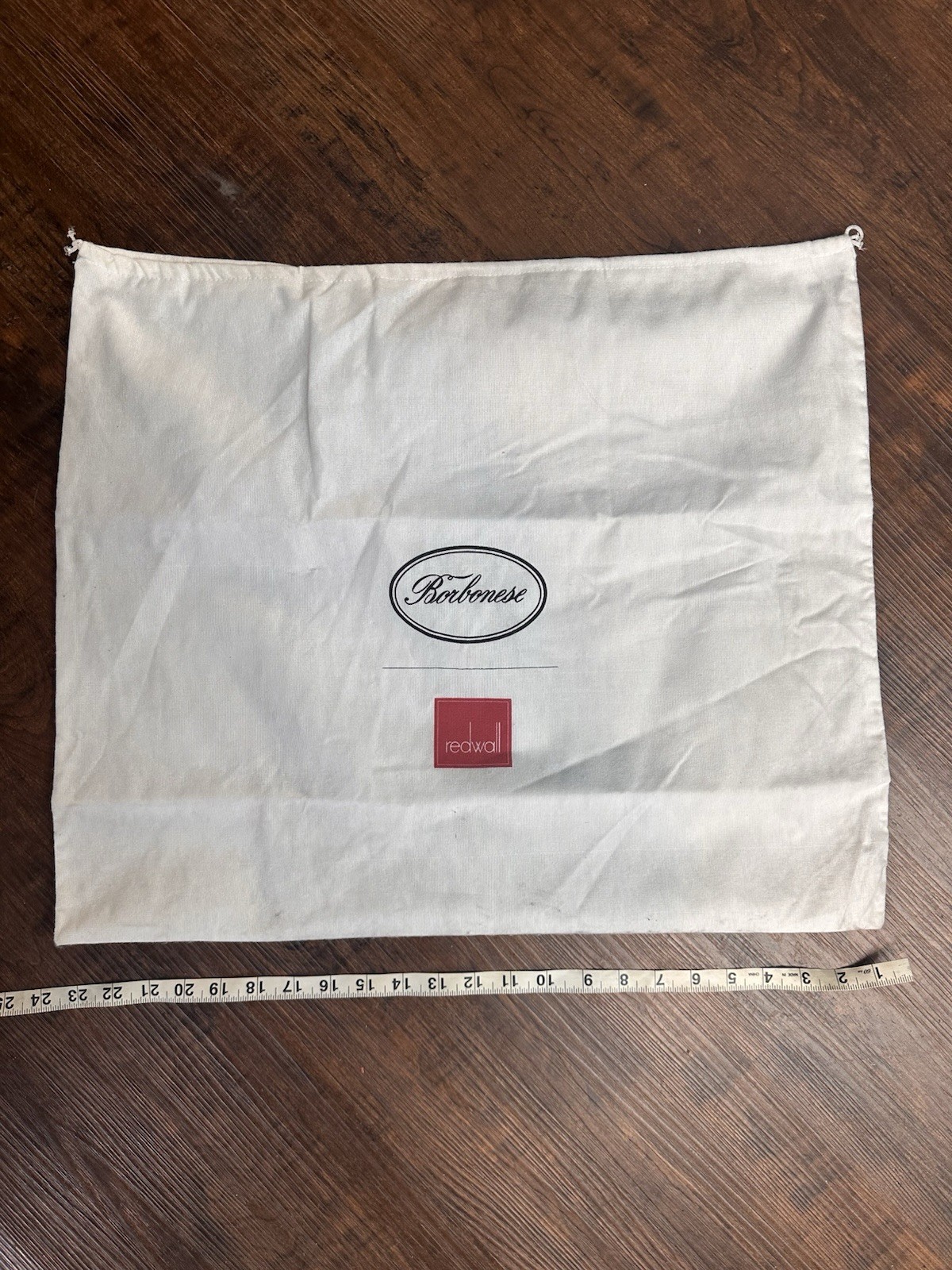 Borbonese Autentico Sacchetto Antipolvere Beige Logo Borsa Portaoggetti 23” X 20”