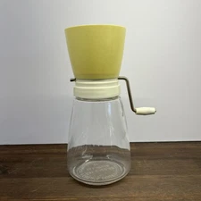 Vintage Harvest Gold And White Federal Housewares Nut Grinder Chopper Yellow