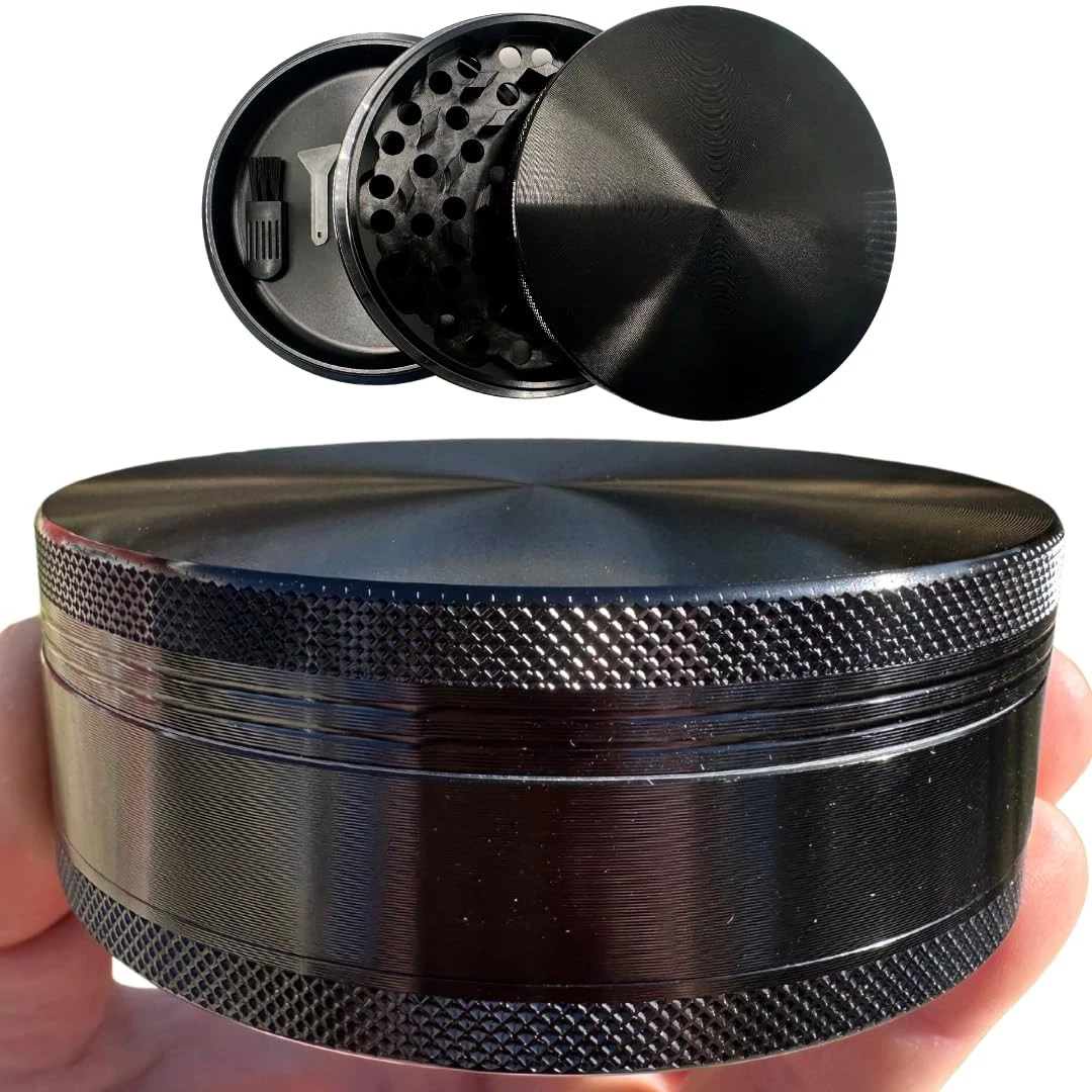 4 inch aluminum alloy metal spice mill. Larger than small spice grinders. Ext...