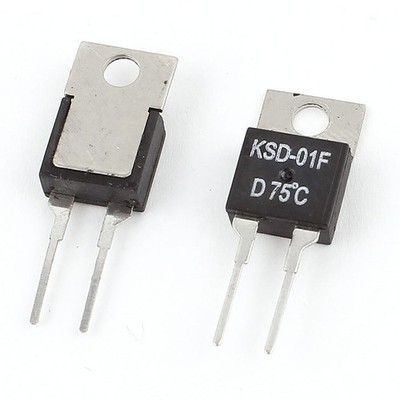 2Pcs KSD-01F H75C 75C N.C Normal Closed Temperature Control Switch Thermostat