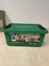 NEW. IN BOX. BRIO WORLD CARGO RAILWAY DELUXE SET. WOODEN TRAIN SET. Model 33097