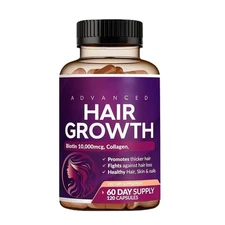 Rainbow Nutrients Hair Growth Vitamins For Women | Biotin 120 Counts Collagen