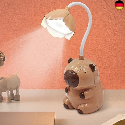 YANGUN Schreibtischlampe Kinder, Capybara Tischlampe,2-in-1 Cartoon