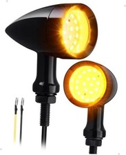 Motorcycle Bullet 24 LEDs Front Turn Signal Lights Amber SMD Black/Yellow