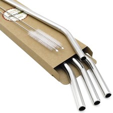 GFDesign Big Drinking Straws Reusable 12 x 0.36 in (305x9mm), Stainless Steel