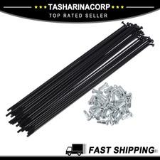1Set 13G 209mm Length Bicycle Spokes Nipple 45 Steel Black Universal