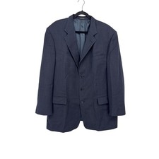 Givenchy Blazer Mens 44L Navy Blue Monsieur Herringbone Wool Vintage Union Made