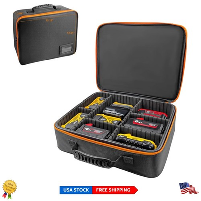 #ad #ad Portable XL Power Tool Battery Case for Dewalt Makita with Custom Compartments $92.98