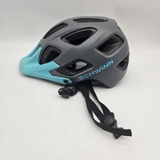 Schwinn MTB Bike Helmet Adult Dial-Fit Gray Teal Visor Ventilated SW7566AWJ-2
