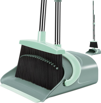 Ergonomic Broom and Dustpan Set with Long Handle for Easy Home Cleaning