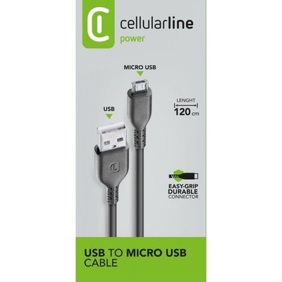 Cellular Line USBDATACABMICROUSB USB Datenkabel Micro-USB 60cm