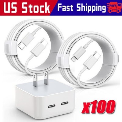 35W USB-C Dual Port Fast Charger Cube PD Adapter For iPhone 16/15/14/13/Pro lot