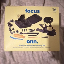 onn. Focus Action Camera Accessory Kit for GoPro & Other Cameras, Black/Yellow