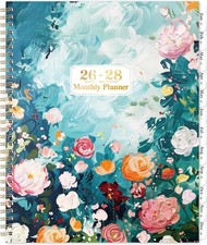 2027-2028 Monthly Planner Calendar 18 Month Floral Organizer Tabs Pockets