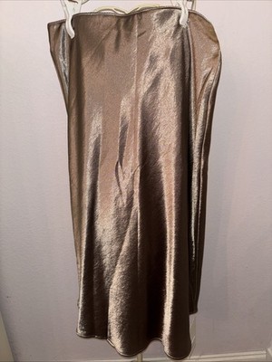 Lululemon Gold A Line Satin Midi Skirt XL NWT Holiday, Party, Cocktail
