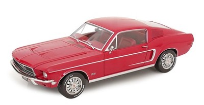 KK Scale 1/12 FORD MUSTANG GT FASTBACK RED 1968 WITH OPENINGS Diecast Model