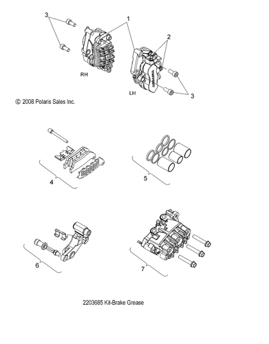 Polaris Front Brake Pads Set, Part 2204195 - Picture 2 of 2