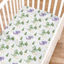 Fairy Tale Dragons Baby Crib Sheets for Boy Girl 52"x28" One size,