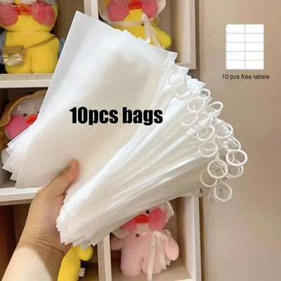 10/20/50Pcs, Reusable Practical Storage Bag, Portable Pull Tab Frosted Packaging