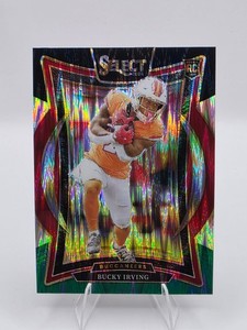 2024 Select Bucky Irving Concourse RC Green and Red Prizm Shock #4 Buccaneers
